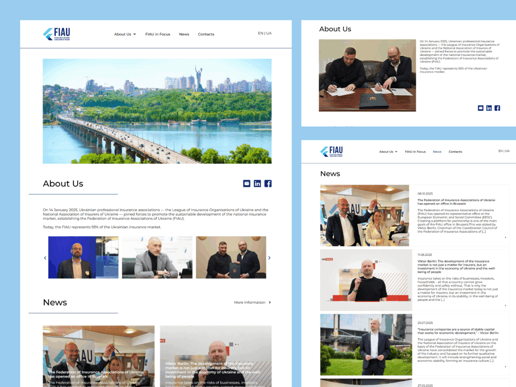 Showcase of Diya's Client FIAU WordPress website